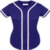 DIGITMON Women's Baseball Softball Jersey Button Down Premium Hip Hop T Shirts Uniform PURPLEWHITE, Large view 2