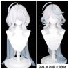 Half and Half Furina Cosplay Wig Fontain Focalors Costume Wigs 39'' Long Curly Wave Synthetic Hair for Women Halloween Costumes Party view 4