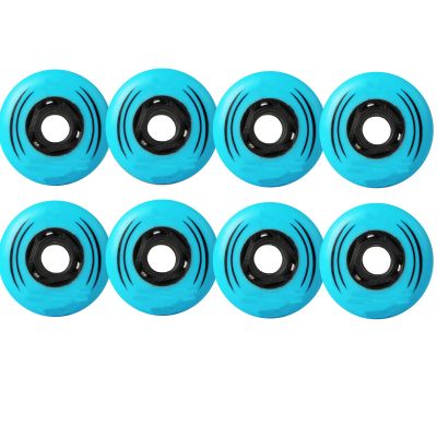 JHKJ 8 Pack Inline Skate Wheels 85a 72mm/76mm/80mm Indoor/Outdoor Inline Skate Replacement Wheel for Luggage, Training, Scooter, Office Chair etc,Blue,80mm