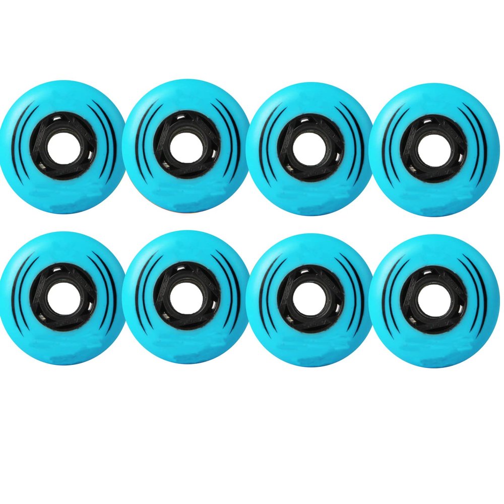 JHKJ 8 Pack Inline Skate Wheels 85a 72mm/76mm/80mm Indoor/Outdoor Inline Skate Replacement Wheel for Luggage, Training, Scooter, Office Chair etc,Blue,80mm