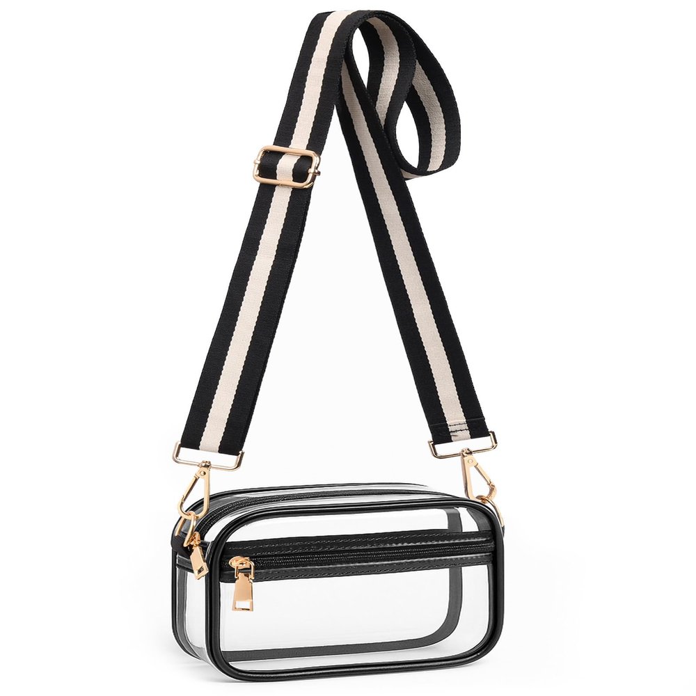 BS-VOG Clear Crossbody Bag Stadium Approved, Clear Purses for Women, Small Clear Stadium Bag for Concerts Sports Events