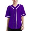 DIGITMON Women's Baseball Softball Jersey Button Down Premium Hip Hop T Shirts Uniform PURPLEWHITE, Small view 1