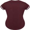 DIGITMON Women's Baseball Softball Jersey Button Down Premium Hip Hop T Shirts Uniform BURGUNDYWHITE, Small view 3