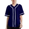 DIGITMON Women's Baseball Softball Jersey Button Down Premium Hip Hop T Shirts Uniform NAVYWHITE, Large view 1