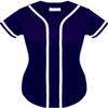 DIGITMON Women's Baseball Softball Jersey Button Down Premium Hip Hop T Shirts Uniform NAVYWHITE, Large view 2