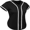 DIGITMON Women's Baseball Softball Jersey Button Down Premium Hip Hop T Shirts Uniform Blackwhite, Medium view 2