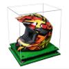 Better Display Cases Acrylic Motorcycle Helmet Display Cases with Clear Case, Black Risers and Turf Base - 16" x 13" x 14" (A024/V61) view 1