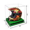 Better Display Cases Acrylic Motorcycle Helmet Display Cases with Clear Case, Black Risers and Turf Base - 16" x 13" x 14" (A024/V61) view 2