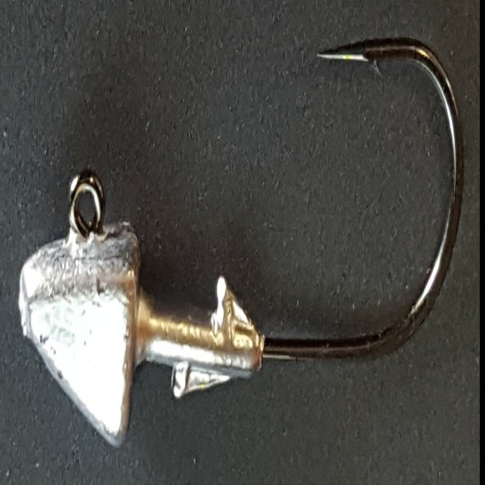 10 No Paint Shad Jig Head Striper Bass Saltwater Redfish Lure Ultra Point Hook 2.5oz