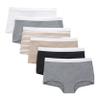 Hanes Girls' Originals Boyshort Underwear, Stretch Cotton Boyshorts, Black & Assorted, 6-Pack view 1