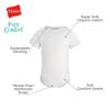 Hanes Unisex Baby Pure Comfort Short Sleeve Bodysuits, Infant Bodysuits, Boys & Girls, 3-Pack view 3