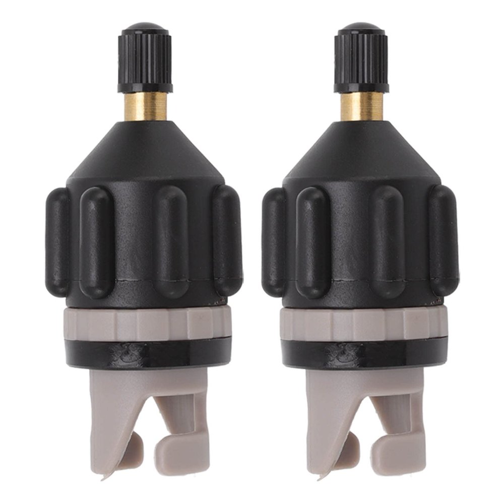 TITA-DONG 2 PCSInflatable Boat Pump Adaptor, Air Valve Adapter Set, Conventional Air Pump Converter Compressor Paddle Board Pump Adapter Connector for Inflatable Kayak Foot Pump Stand(Black)