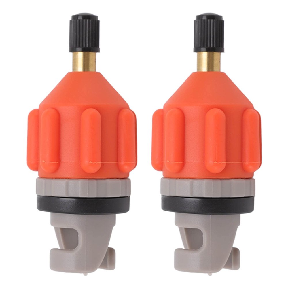 TITA-DONG 2 PCSInflatable Boat Pump Adaptor, Air Valve Adapter Set, Conventional Air Pump Converter Compressor Paddle Board Pump Adapter Connector for Inflatable Kayak Foot Pump Stand(Orange)