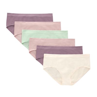 Hanes Girls' Hipster Underwear Pack, Seamless Comfort Tween Panties, Fashion Assorted, 6-pack