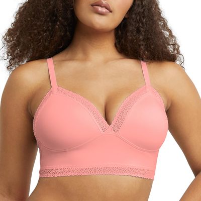 Maidenform Women's Lacy Triangle Bralette, Lace Bra with Convertible Straps, Wireless Bralette