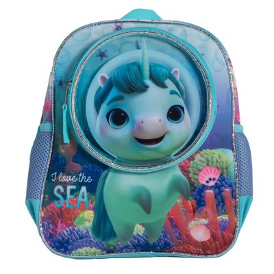 AI ACCESSORY INNOVATIONS Not Quite Narwhal Boys & Girls 12 Mini Backpack, School Bag for Pre-School & Kindergarten, Features Die Cut Kelp Front Pocket