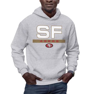 Hybrid Sports NFL - San Francisco 49ers - City Block - Men's and Women's Pullover Hooded Fleece Sweatshirt - Size 2 X-Large - San Francisco 49ers - Athletic Heather