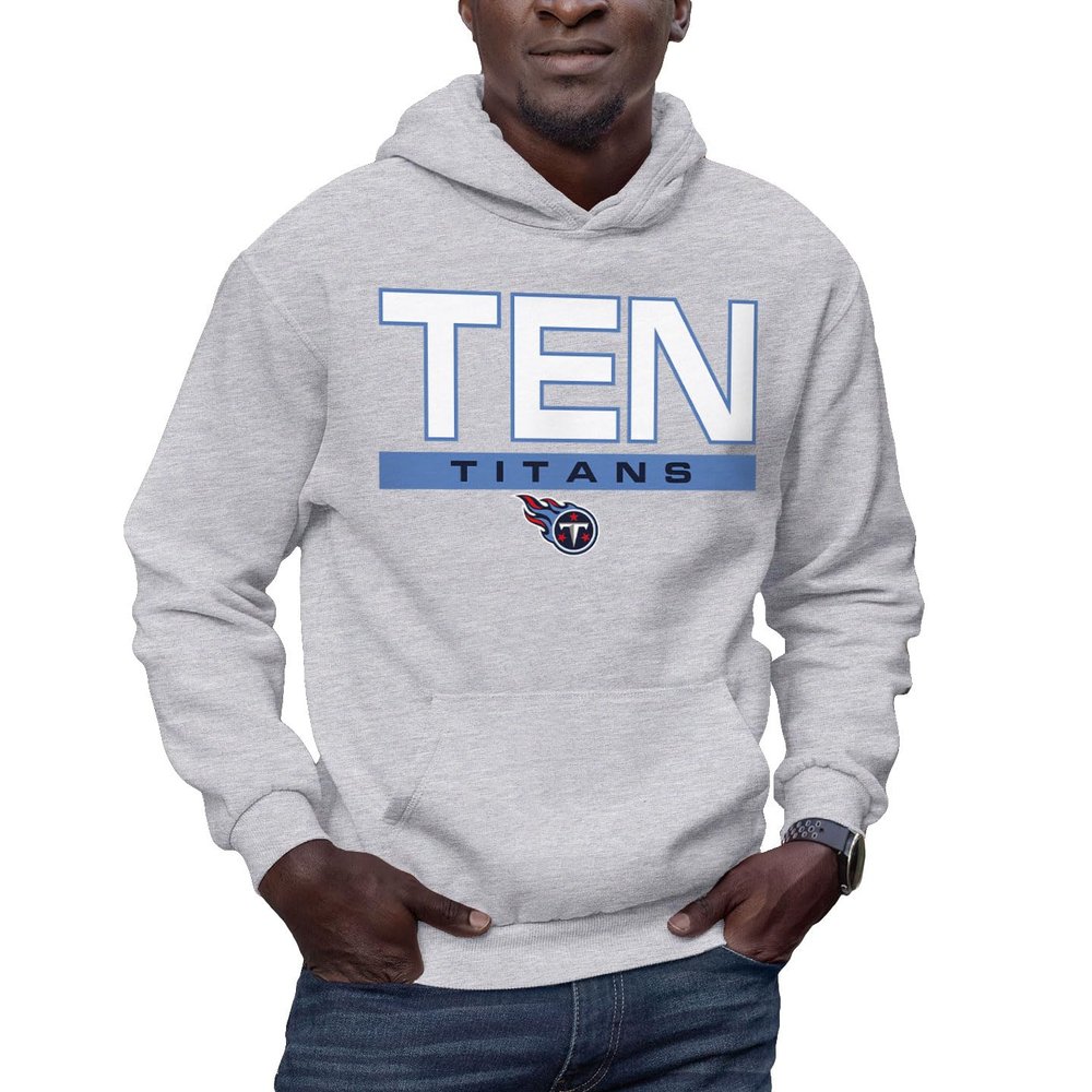 Hybrid Sports NFL - Tennessee Titans - City Block - Men's and Women's Pullover Hooded Fleece Sweatshirt - Size Large - Tennessee Titans - Athletic Heather