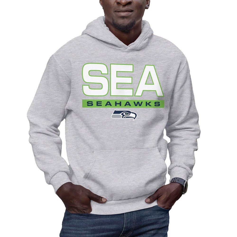 Hybrid Sports NFL - Seattle Seahawks - City Block - Men's and Women's Pullover Hooded Fleece Sweatshirt - Size 2 X-Large - Seattle Seahawks - Athletic Heather