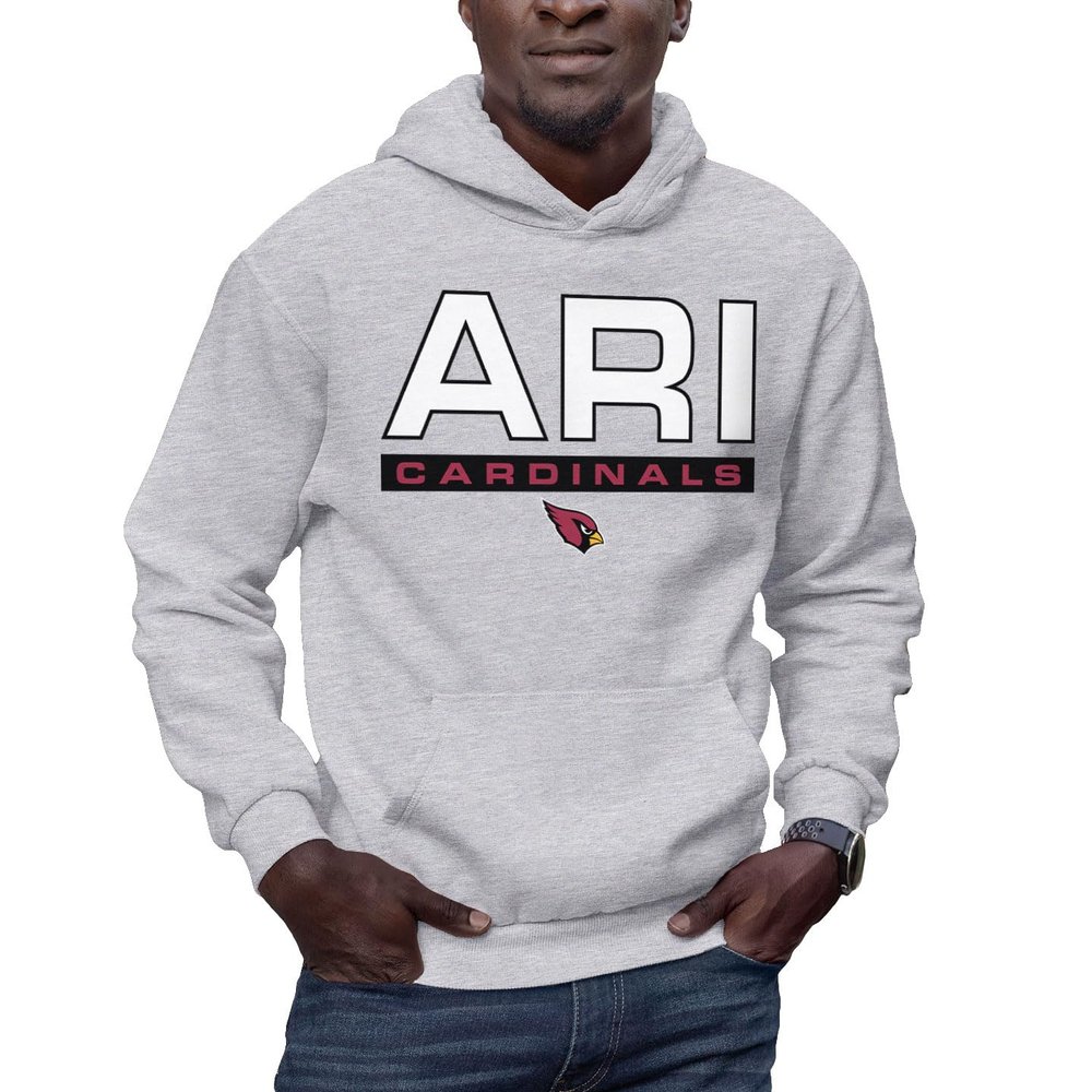 Hybrid Sports NFL - Arizona Cardinals - City Block - Men's and Women's Pullover Hooded Fleece Sweatshirt - Size Large - Arizona Cardinals - Athletic Heather
