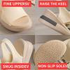 DOIX Soft Comfortable Mesh Knit Sport Sandals for Women Summer Hollow Washable Slingback Ankle Elastic Walking Shoes Casual Breathable Slip on Fish Mouth Sandals,Beige,US8/EU39 view 4