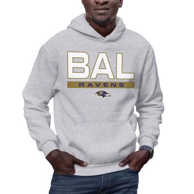 Hybrid Sports NFL - Baltimore Ravens - City Block - Men's and Women's Pullover Hooded Fleece Sweatshirt - Size 2 X-Large - Baltimore Ravens - Athletic Heather