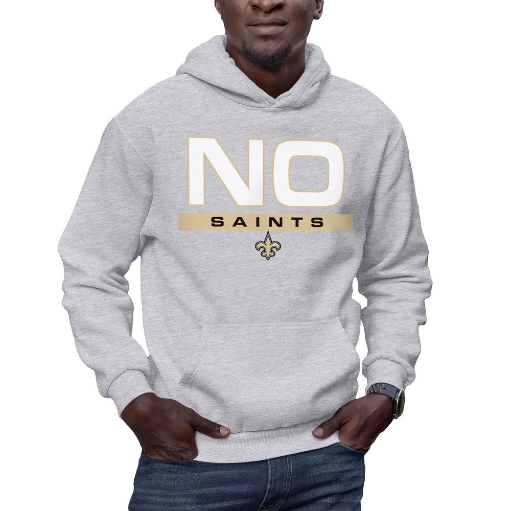 Hybrid Sports NFL - New Orleans Saints - City Block - Men's and Women's Pullover Hooded Fleece Sweatshirt - Size 2 X-Large - New Orleans Saints - Athletic Heather