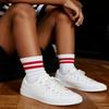 COTTON DAY Unisex School Kids Boys Girls Soft Cotton White Athletic Socks with Colorful Stripes 6-8 Years M (8) view 3