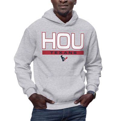 Hybrid Sports NFL - Houston Texans - City Block - Men's and Women's Pullover Hooded Fleece Sweatshirt - Size Medium - Houston Texans - Athletic Heather