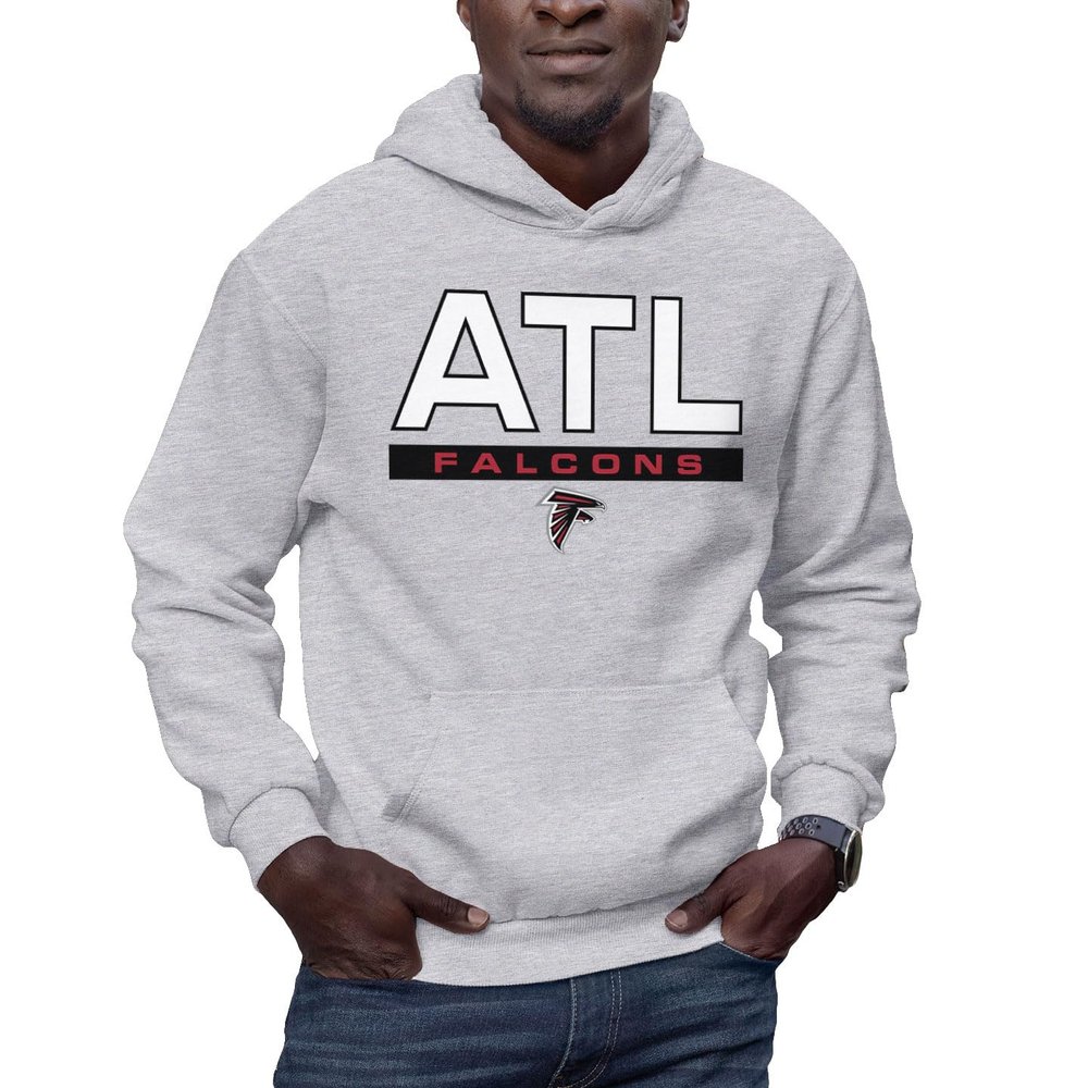 Hybrid Sports NFL - Atlanta Falcons - City Block - Men's and Women's Pullover Hooded Fleece Sweatshirt - Size 3 X-Large - Atlanta Falcons - Athletic Heather