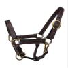 Equitem Foal Size Leather Halter with Brass Hardware (Brown) view 1