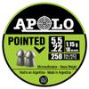 Apolo Pointed Airgun Pellets, 5.5mm, 22 Caliber, E19601,Silver view 1