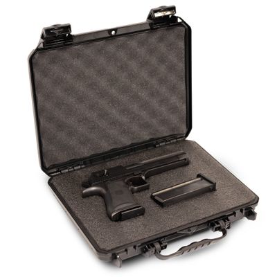 Evergreen 85 ProFoam Protective Hard Case - USA Made/Mil Spec / IP67 Waterproof/for Handguns with Custom Mods, Revolvers, Sights, Magazines (Black ProFoam) 