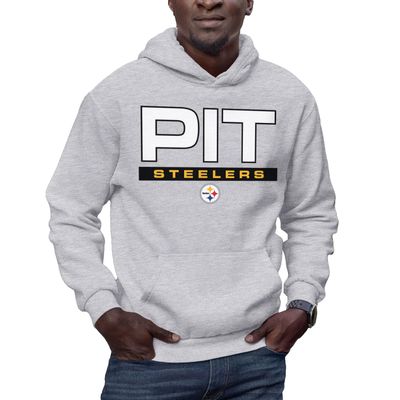 Hybrid Sports NFL - Pittsburgh Steelers - City Block - Men's and Women's Pullover Hooded Fleece Sweatshirt - Size Small - Pittsburgh Steelers - Athletic Heather