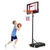 GYMAX Basketball Hoop, Adjustable Height 3-6.9 FT Portable Basketball Goal with Shatterproof Backboard, All-Weather Frame, Wheels, for Youth, Teens, Adult, Indoor Outdoor Gym view 1