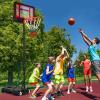 GYMAX Basketball Hoop, Adjustable Height 3-6.9 FT Portable Basketball Goal with Shatterproof Backboard, All-Weather Frame, Wheels, for Youth, Teens, Adult, Indoor Outdoor Gym view 2