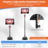 GYMAX Basketball Hoop, Adjustable Height 3-6.9 FT Portable Basketball Goal with Shatterproof Backboard, All-Weather Frame, Wheels, for Youth, Teens, Adult, Indoor Outdoor Gym view 3