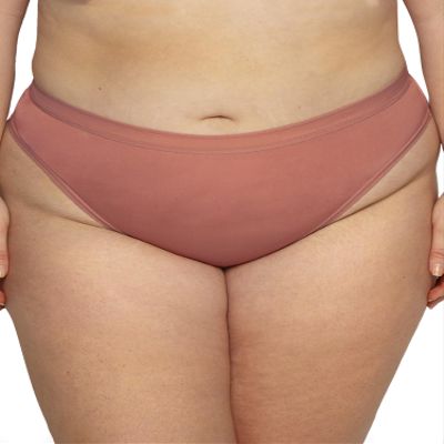 Curvy Couture Women's Silky Smooth Micro High Cut Thong Desert Dawn S