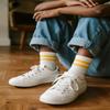 COTTON DAY Unisex School Kids Boys Girls Soft Cotton White Athletic Socks with Colorful Stripes 4-6 Years S (6) view 2
