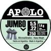 Apolo Jumbo Airgun Pellets, 5.5mm.22 Caliber, E19921,Silver view 1
