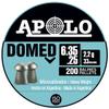 Apolo Domed Airgun Pellets, 6.35mm.25 Caliber, 33 Grains, E19912,Silver view 1