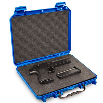 Evergreen 85 ProFoam Protective Hard Case - USA Made/Mil Spec / IP67 Waterproof/for Handguns with Custom Mods, Revolvers, Sights, Magazines (Blue ProFoam)
