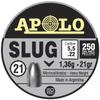Apolo Slug Airgun Pellets, 5.5mm.22 Caliber, 21 Grains, E19300,Silver view 1