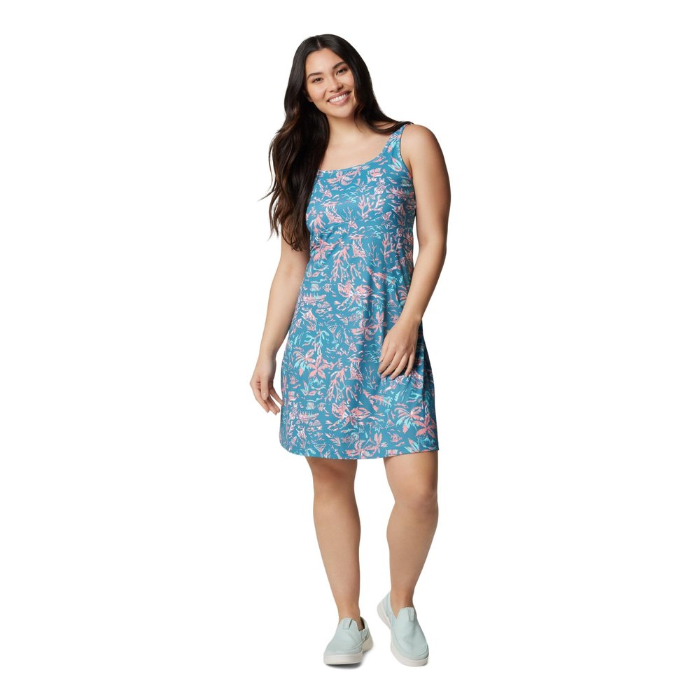 Columbia Women's PFG Freezer III Sun Dress, Canyon Blue Kona Kraze, Large