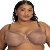Curvy Couture Women's Plus Size Silky Smooth Micro Unlined Underwire Bra Sweet Tea 44DDD view 1