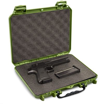 Evergreen 85 ProFoam Protective Hard Case - USA Made/Mil Spec / IP67 Waterproof/for Handguns with Custom Mods, Revolvers, Sights, Magazines (Green ProFoam)