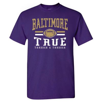 Baltimore Football Men's Vintage Fan T-Shirt (Purple T-Shirt, 3XL)