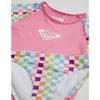 Roxy Girls' Rainbow Long Sleeve Rashguard Set, Bright White Check Check 233 view 2