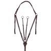 Joseph Sterling Raised Adjustable Breastplate with Running Martingale Attachment | Size Full Size | 6-Way Adjustable | Finest English Leather | Padded for Comfort | Chestnut with White Stitching