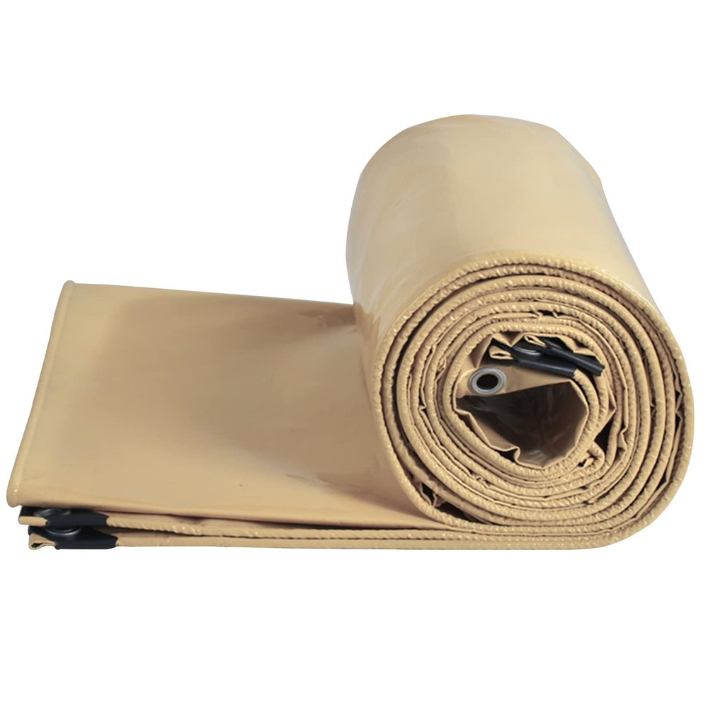 1.5x6m/2x2m/2x3m/3x6m Tarpaulin Heavy Duty 500g/ Waterproof Tarp Large Ground Camping Sheet with Sturdy Eyelets for Outdoor Furniture Caravan Car Cover, Beige(1x2m)